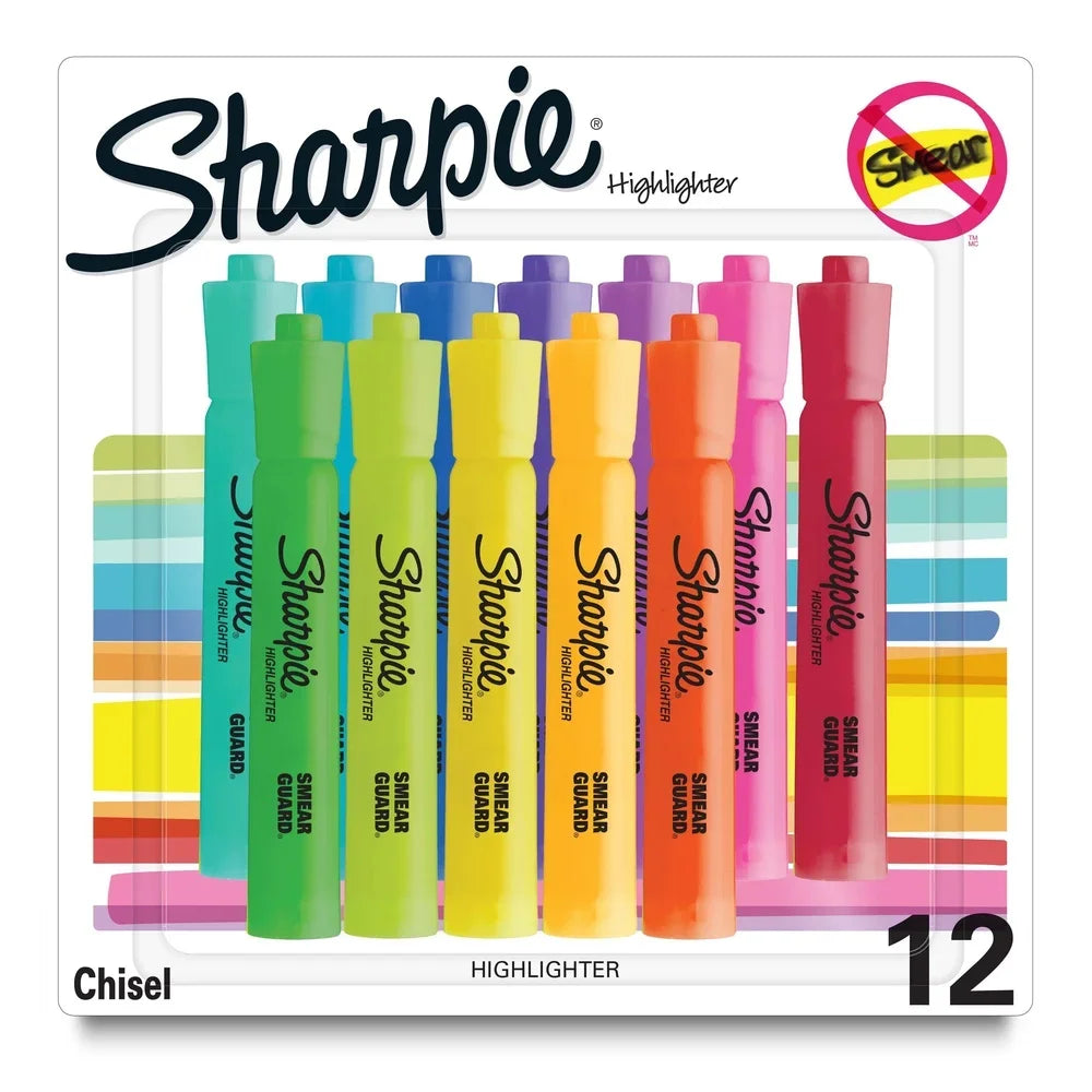 Multicolor Tank Highlighters Chisel Tip 12 Count