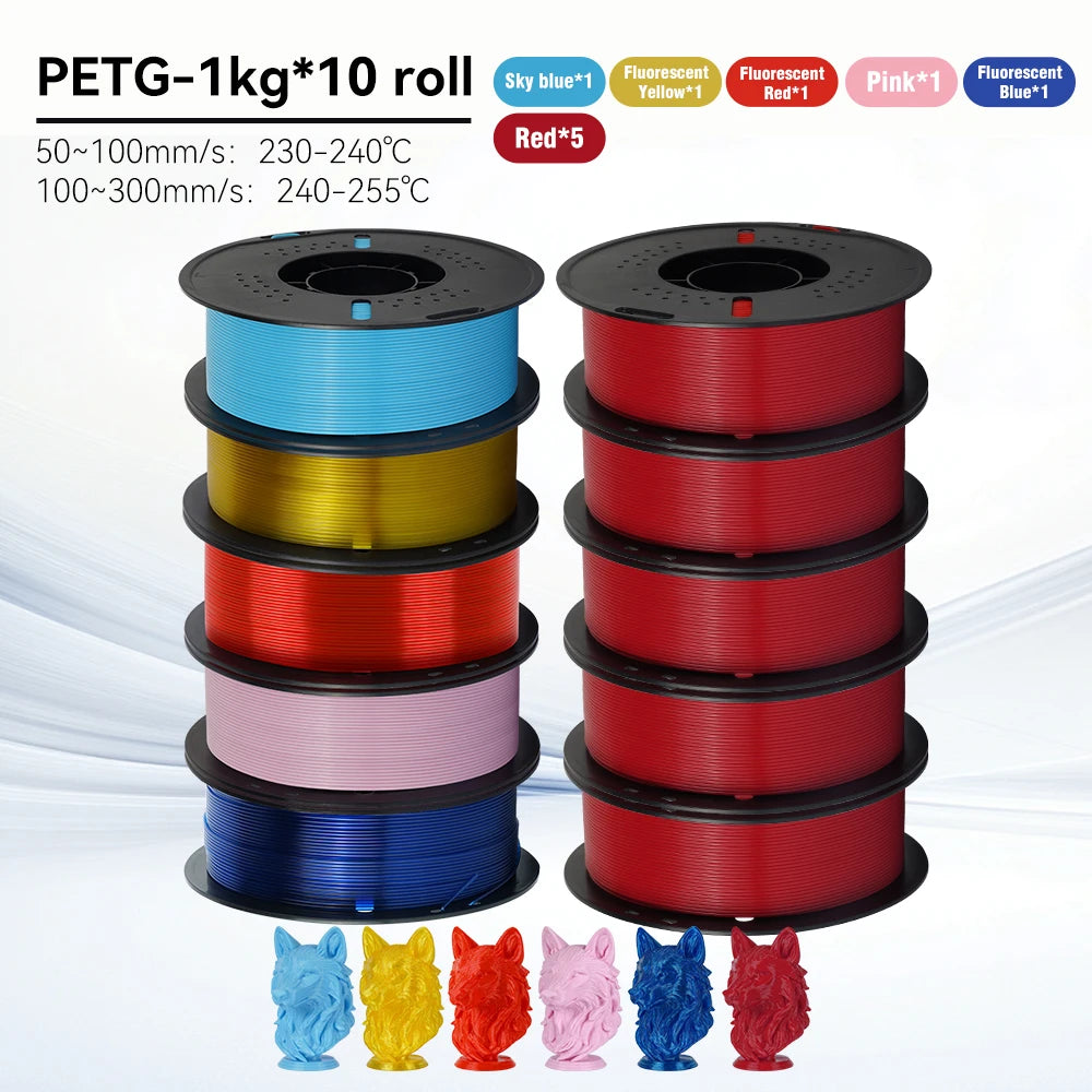 KINGROON 10KG 1.75mm PETG Filament High Quality 3D Printing