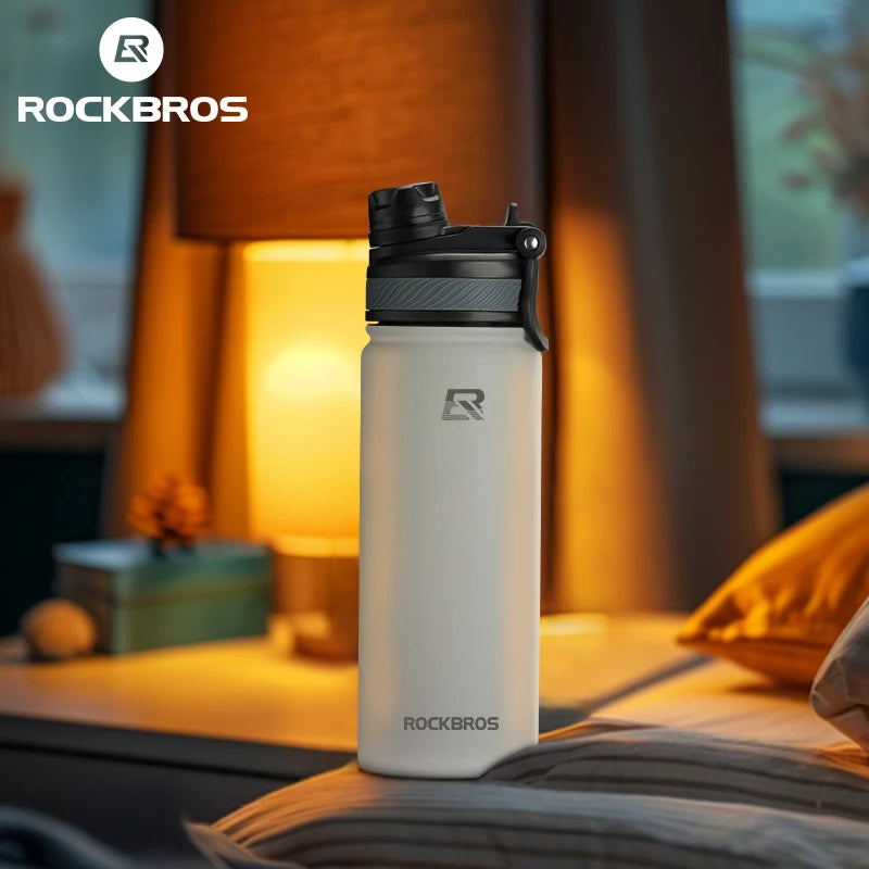 ROCKBROS Thermos Water Bottle 500ml 1000ml Non Slip Stainless Steel