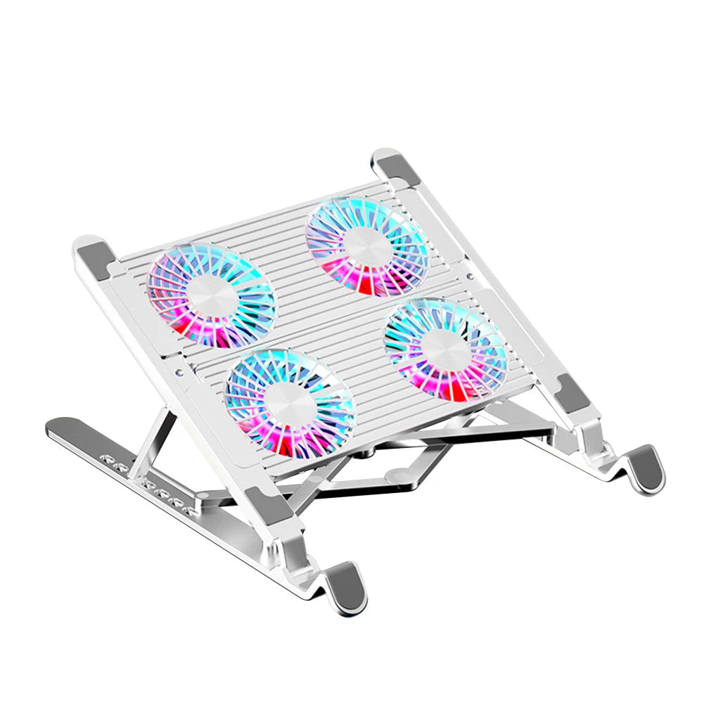 Laptop Cooling Pad with 2/4 Fans Foldable Notebook Stand RGB