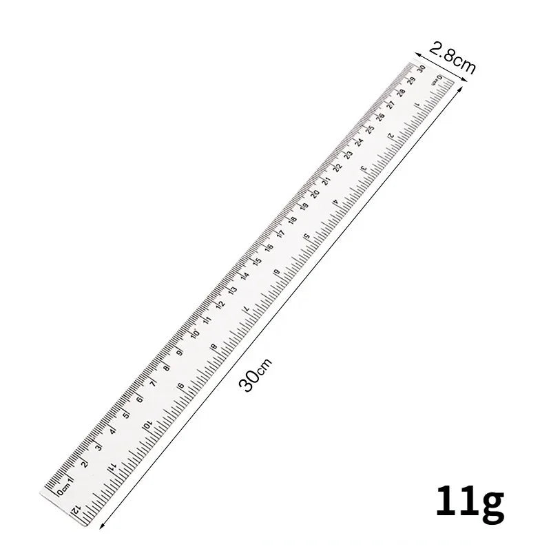 15/20/30cm Transparent Plastic Ruler for School & Office