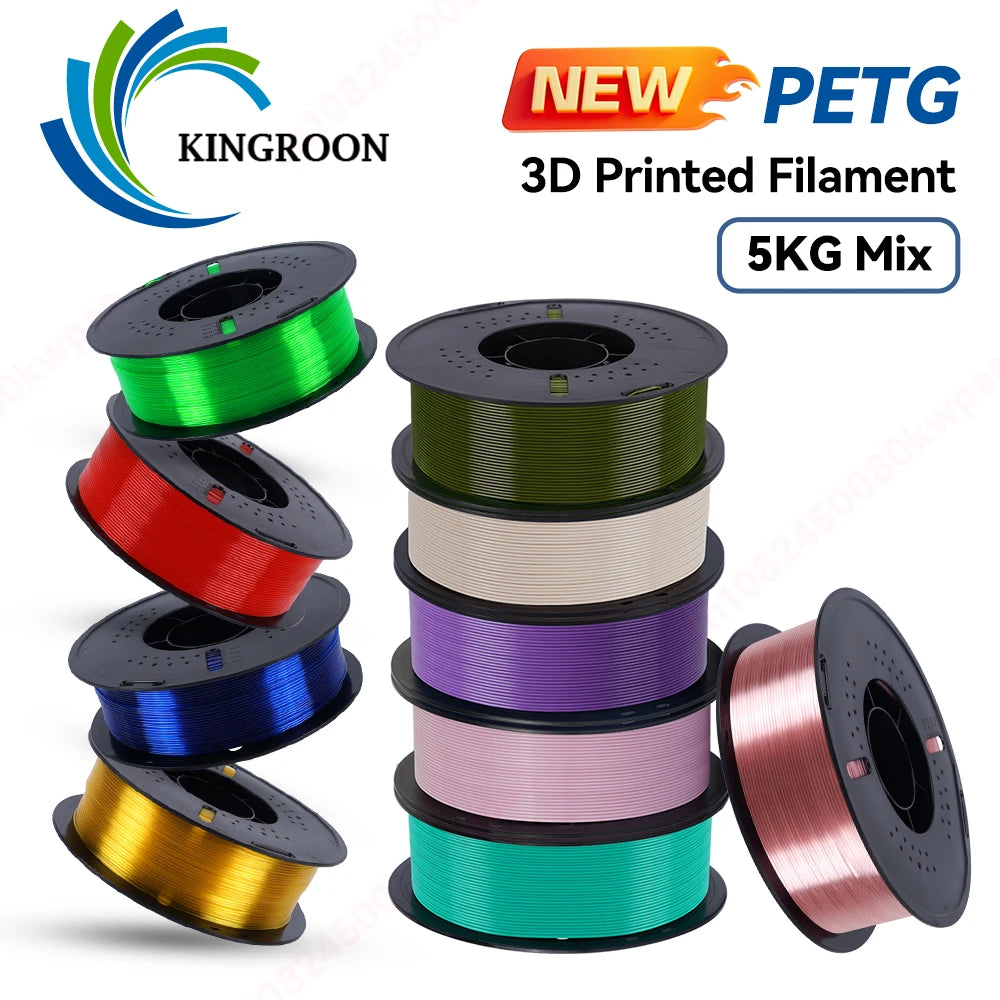 KINGROON 22LBS PETG filament 3D Printer Filament 5/10 Rolls 1KG