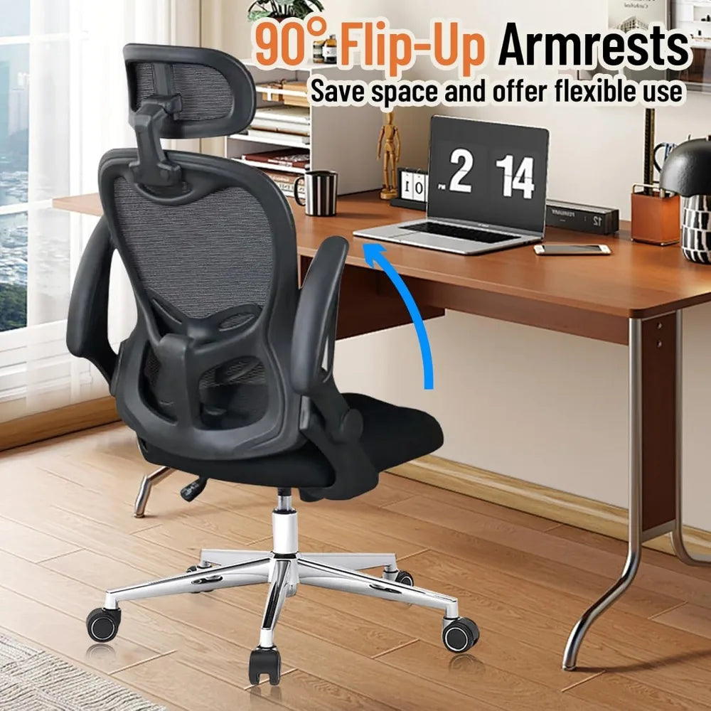 Office Chair, Adjustable High Back Lumbar Support