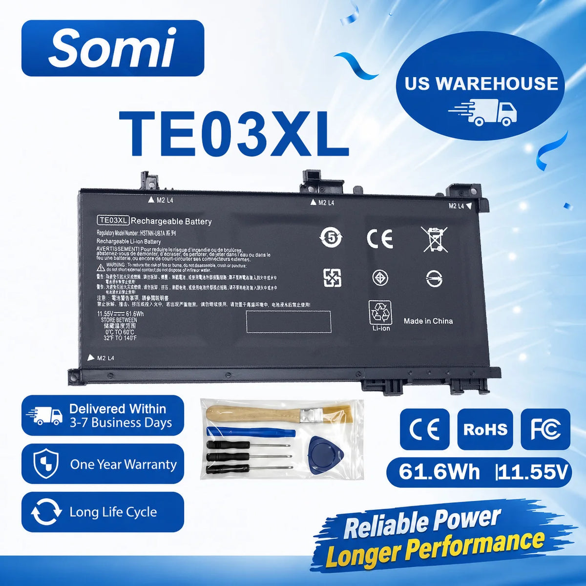 SOMI TE03XL Laptop Battery For HP OMEN