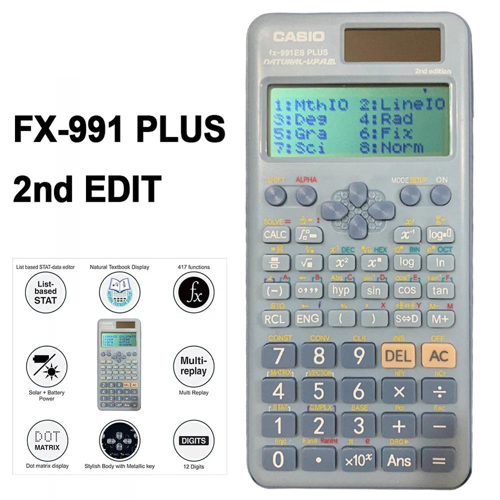 Pink Graphing Calculator 2-Line Display Math Calculator