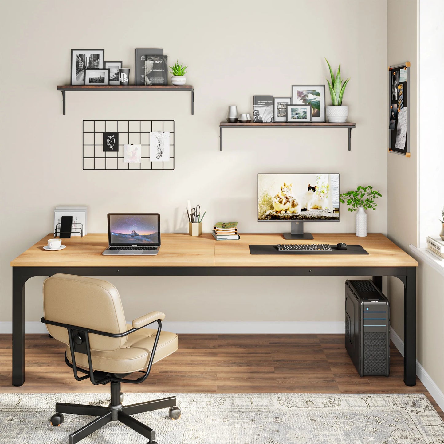 Tribesigns 78.7 Inches Extra Long Computer Desk, 2 Person Desk