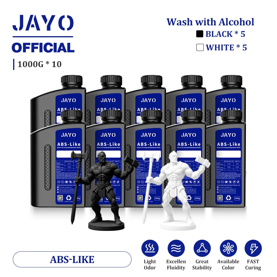JAYO Standard/ABS-Like/PA-Like/High Temp/Though Resin 10KG 395-405nm for LCD/DLP 3D Printer