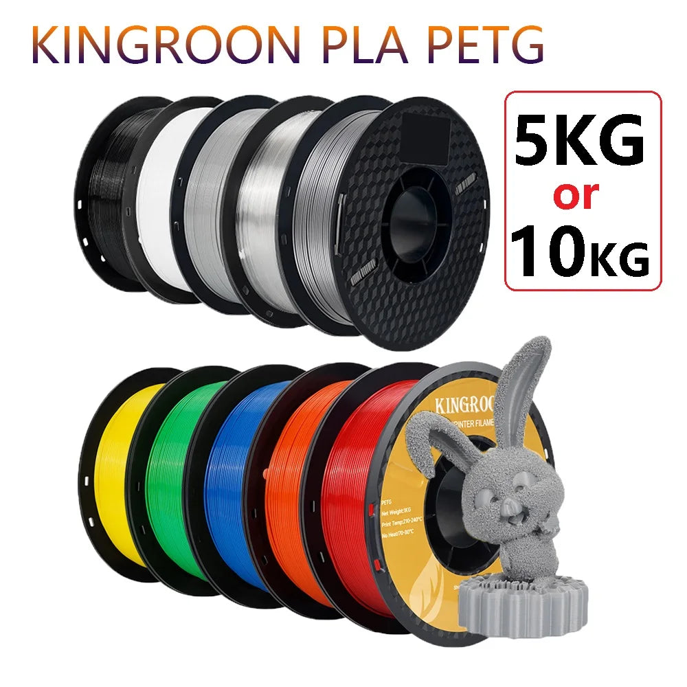 KingRoon 5KG 10KG PLA PETG Filament 1.75mm 3D Printer