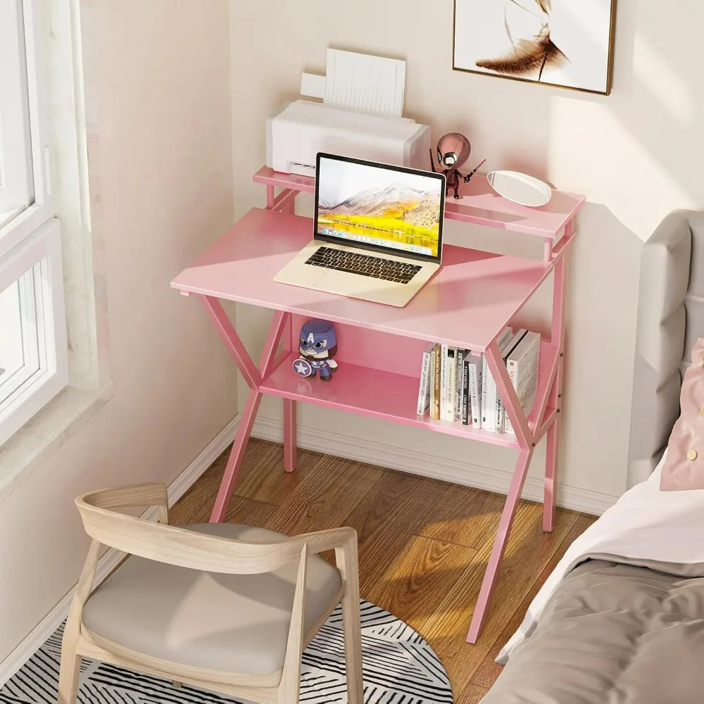 Casaottima 40 Inch White L Shaped Desk, 4 Drawers Reversible