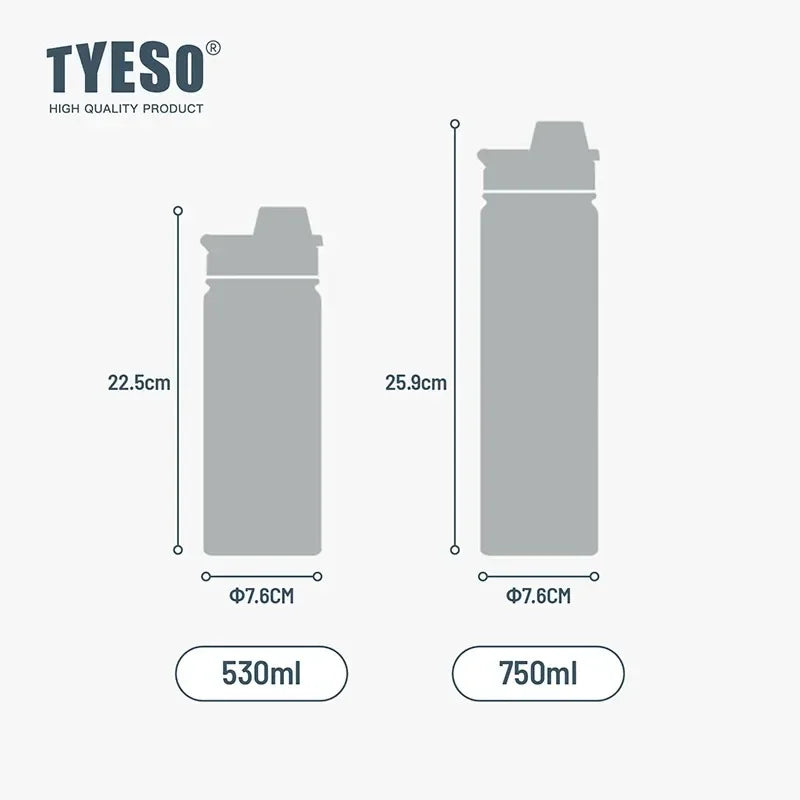 Tyeso 530/750ML Thermos Bottle Stainless Steel Flask Travel Bottle