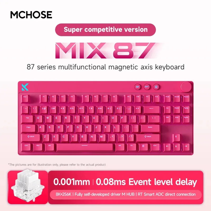 Mchose Mix87 Magnetic Swtich Wired Gaming Keyboard 0.08ms Low Latency