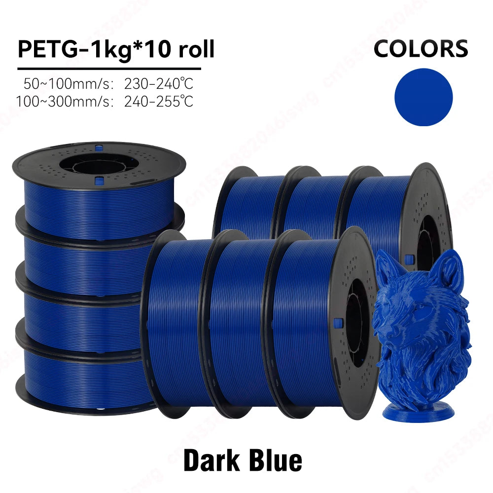 KINGROON 22LBS PETG filament 3D Printer Filament 5/10 Rolls 1KG