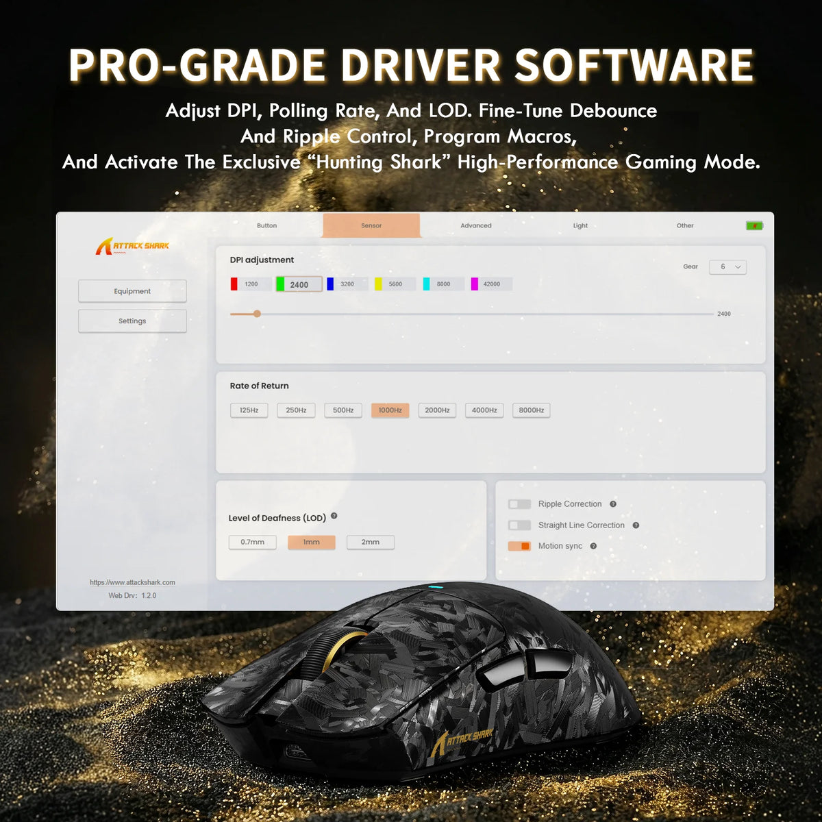 ATTACK SHARK X11 ULTRA Carbon Fiber Wireless 8K PAW3950MAX Gaming Mouse