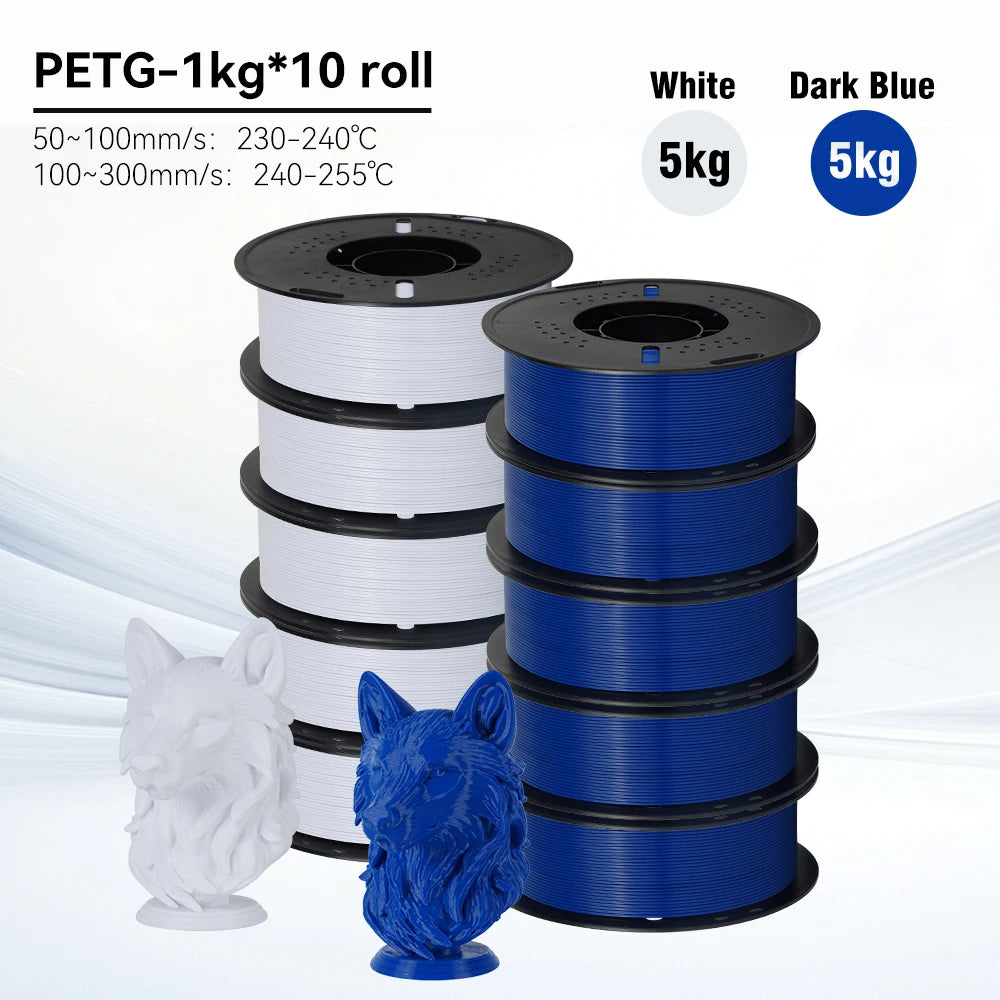 KINGROON 10KG 1.75mm PETG Filament High Quality 3D Printing