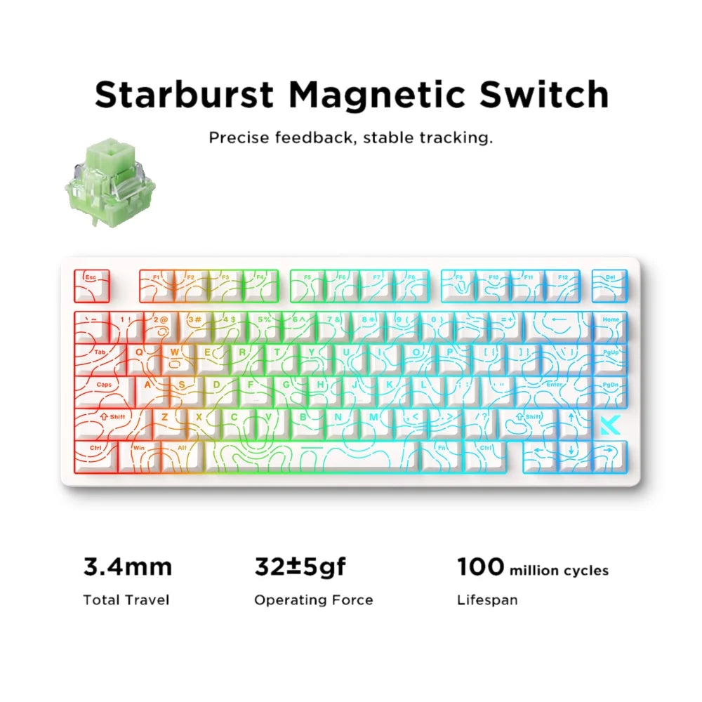 MCHOSE Jet75 Kailh Magnetic Switch 8kHz Gaming Keyboard Customized RGB