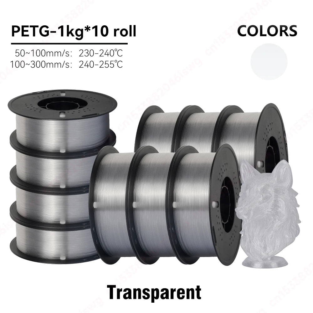 KINGROON 22LBS PETG filament 3D Printer Filament 5/10 Rolls 1KG