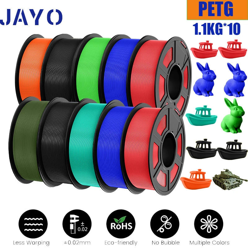 JAYO PETG/PLA PLUS/High Speed Matte PETG/PLA Filament 175mm 10 Rolls