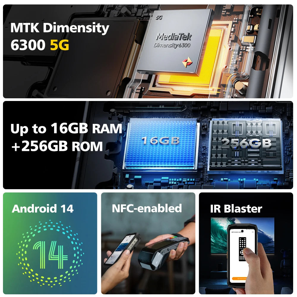 Ulefone Armor Mini 20 Pro 5G 4.7' Rugged Phone 64MP 6200mAh 16+256G