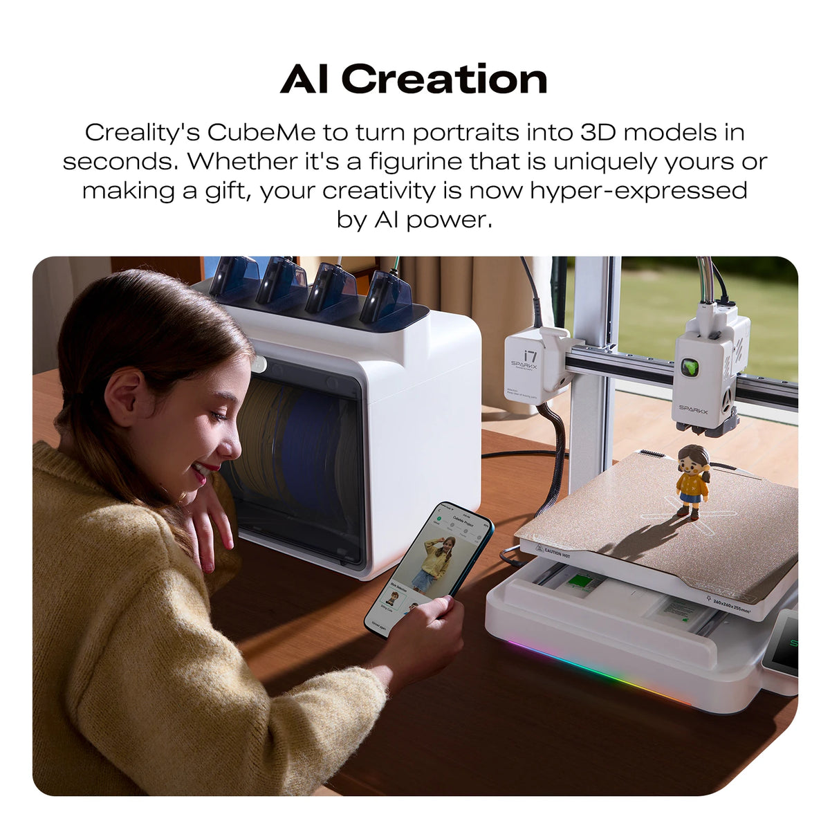 Creality SPARKX I7 Combo 3D Printer, Beginner-Friendly Multi-Color