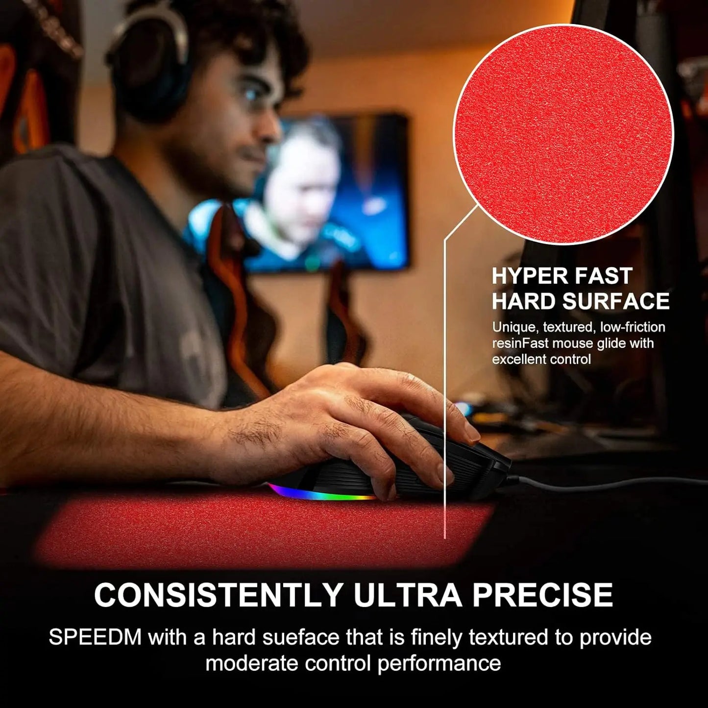 NPET SPEEDM Gaming Mousepad - Resin Surface Hard Gaming Mouse pad