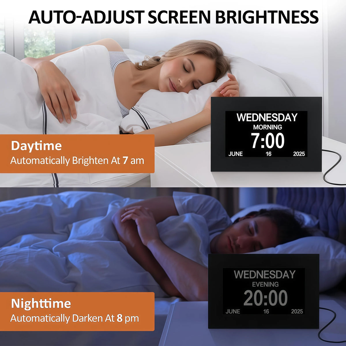 Clocks for Seniors, Digital Clock with Day and Date