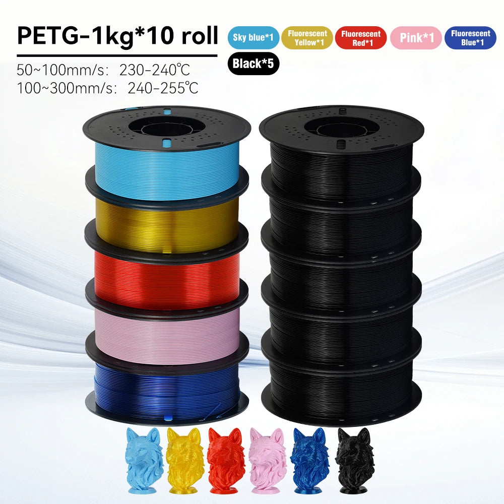 KINGROON 10KG 1.75mm PETG Filament High Quality 3D Printing