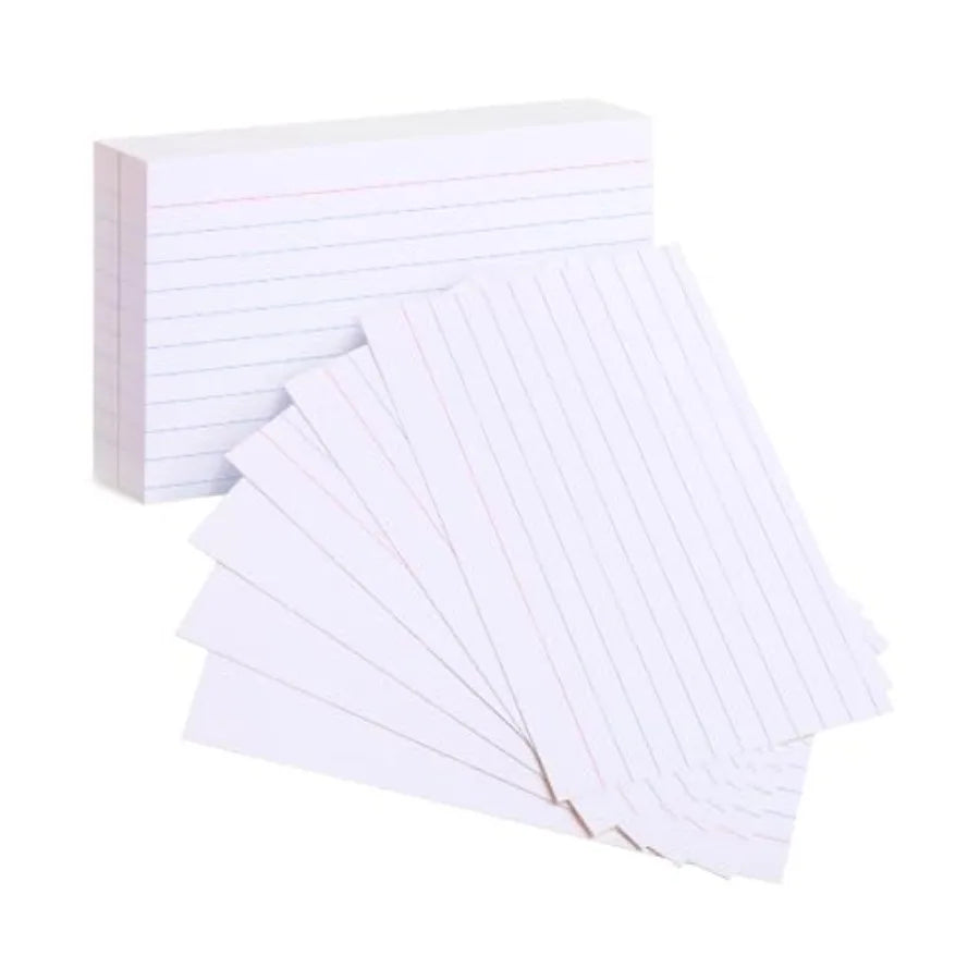 Lined Index Cards 3x5 100 Cards with Black Lines