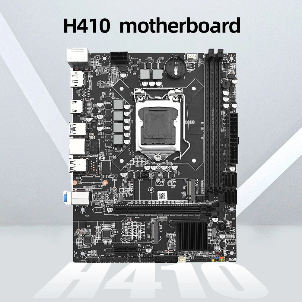 H410 Motherboard LGA 1200 DDR4*2 Memory M.2 NVME 64GB Max PCl-E16X Motherboard