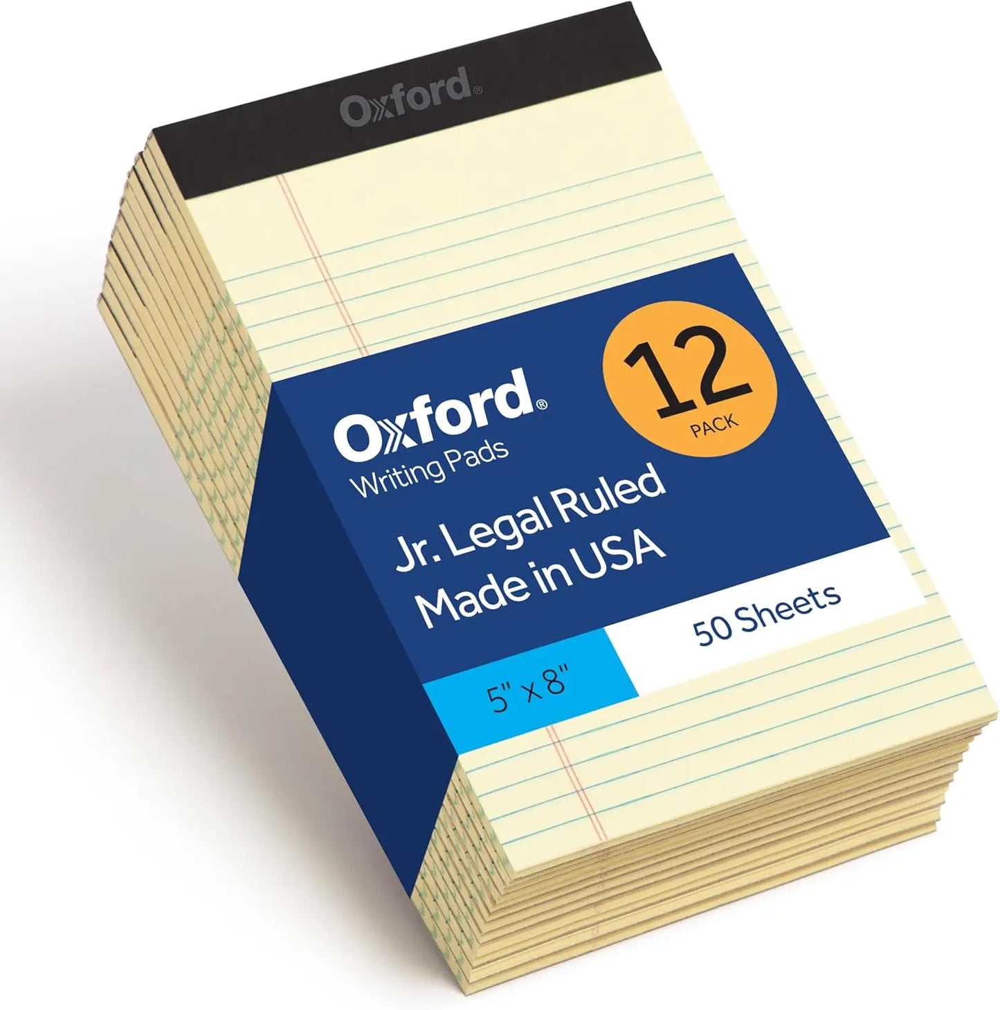 12-Pack Junior Legal Notepads, 5x8 Inches, Canary Yellow Paper