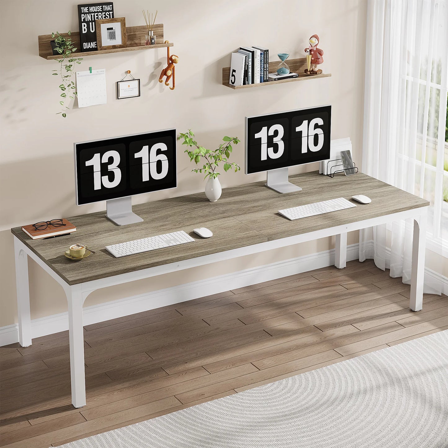 Tribesigns 78.7 Inches Extra Long Computer Desk, 2 Person Desk