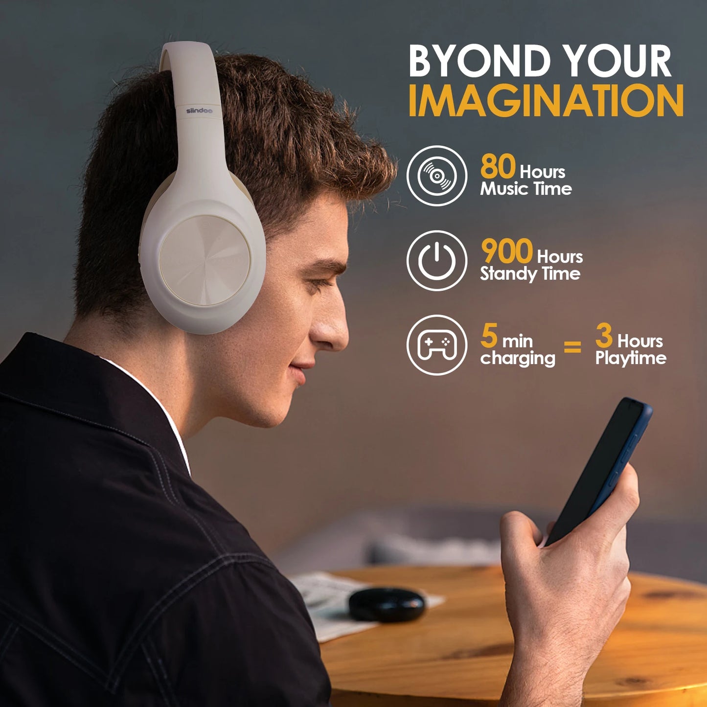 Siindoo JH-923 Wireless Headphones Over Ear