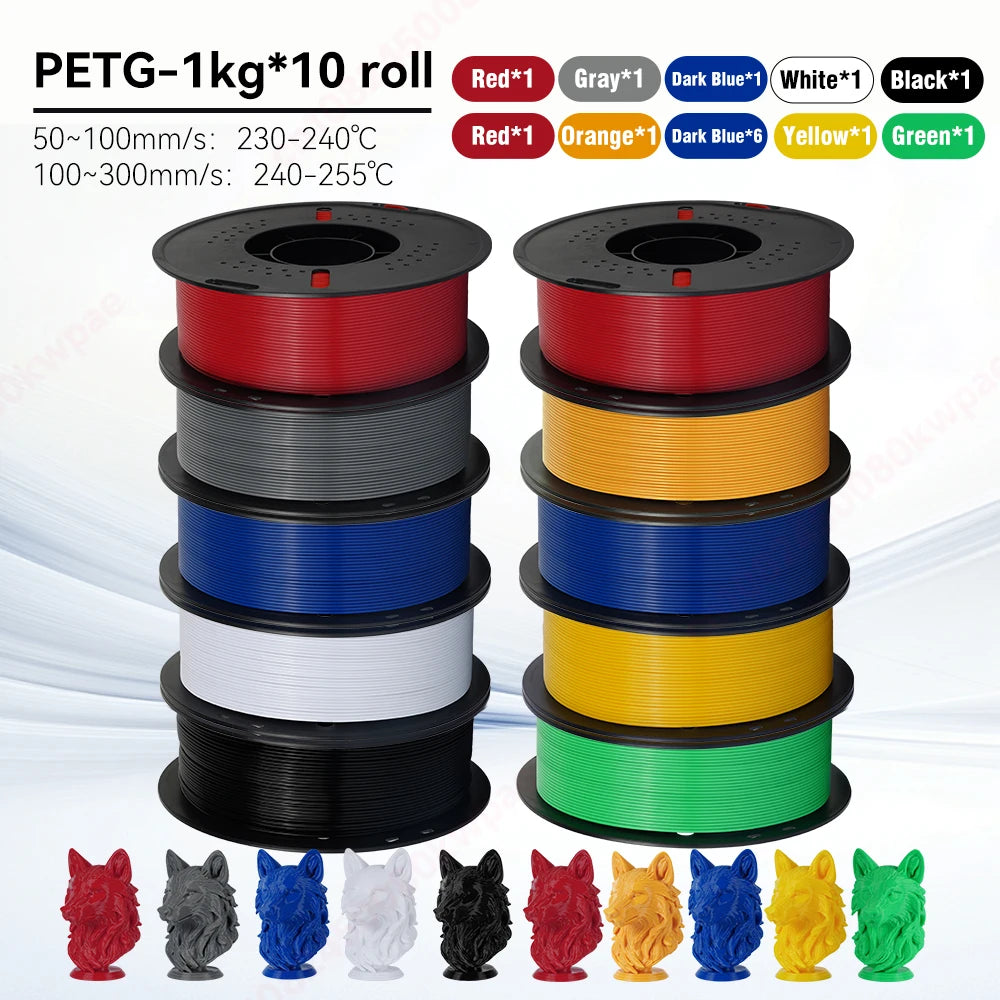 KINGROON 10KG 1.75mm PETG Filament High Quality 3D Printing