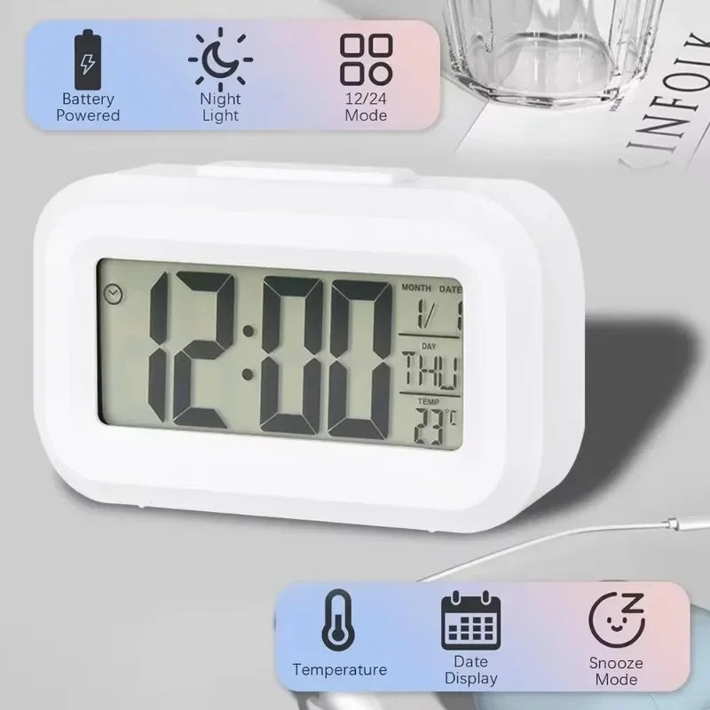 Desk Decorations Table Clock, LED Digital Alarm Clock