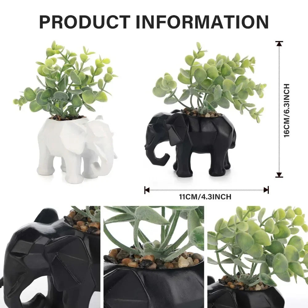2Pack Artificial Plants with Pot for Home Decor
