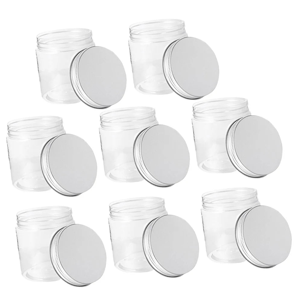 8 Pcs Mason Jar 250ml Mini Transparent Silver Aluminum Lid