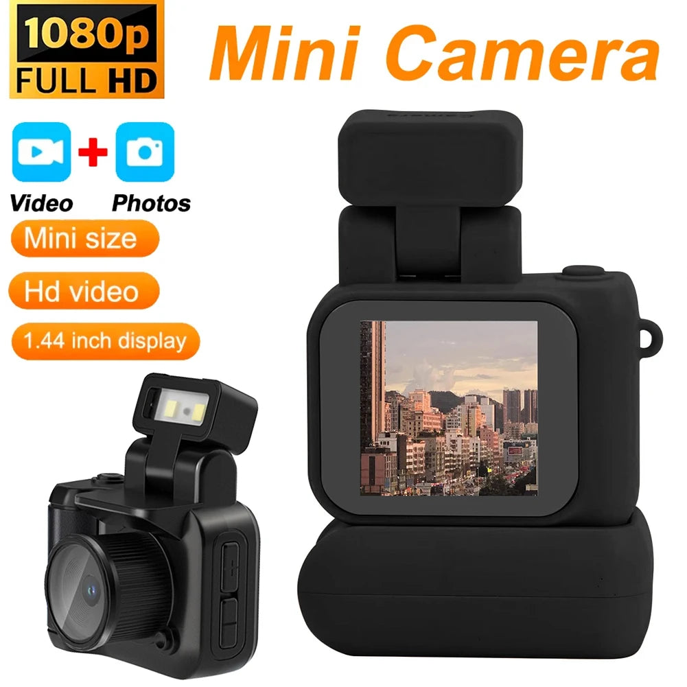 Mini Camera With Screen HD 1080p With Flash Lamp And Battery Dock