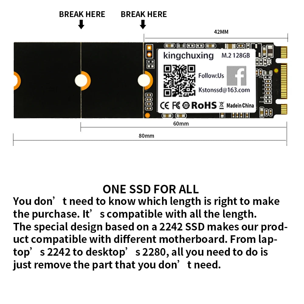 Kingchuxing SSD M2 Sata M.2 NGFF Solid State Drive 1TB 512GB 256GB