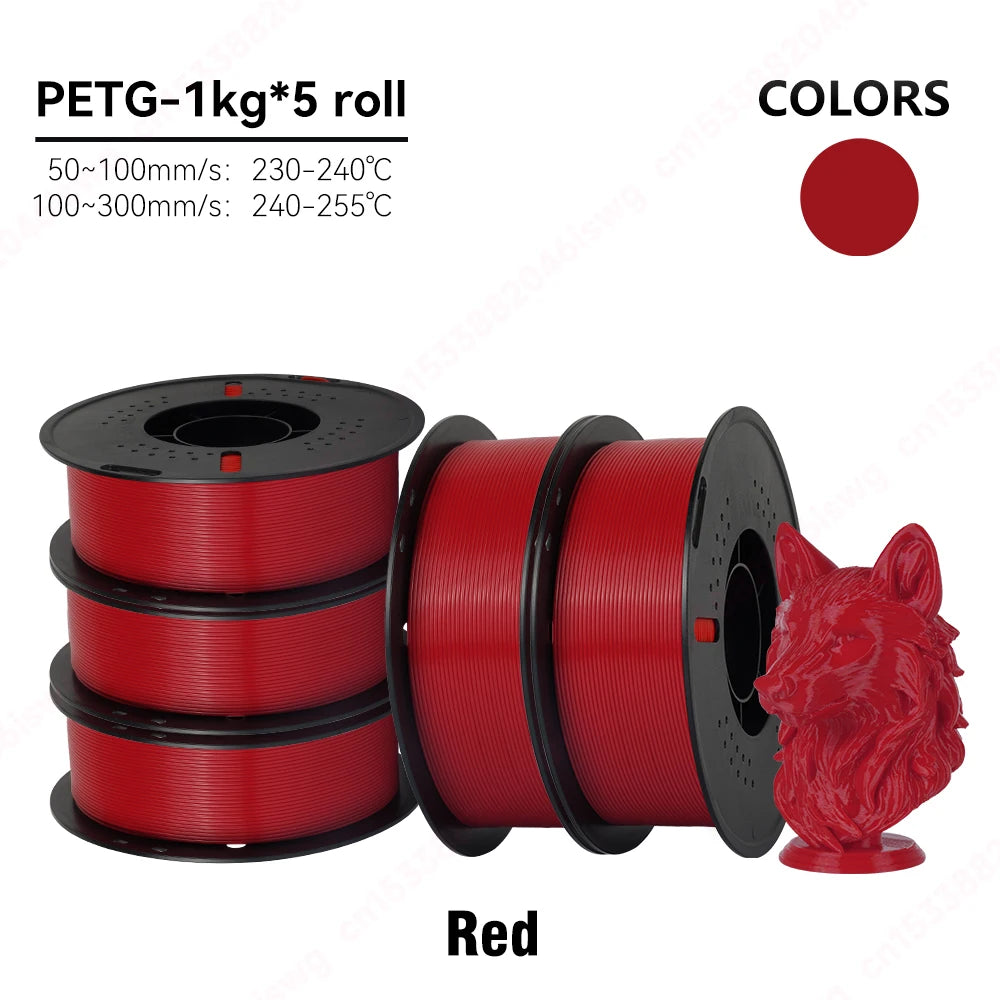 KINGROON 22LBS PETG filament 3D Printer Filament 5/10 Rolls 1KG