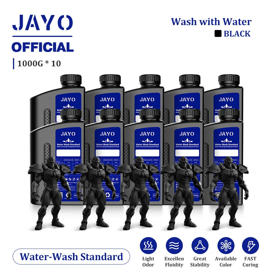 JAYO Water Wash  405nm UV Resin 10kg ABS Like 3D Printer Resin 405nm UV Standard Rapid Photopolymer Resin for LCD/DLP/SLA