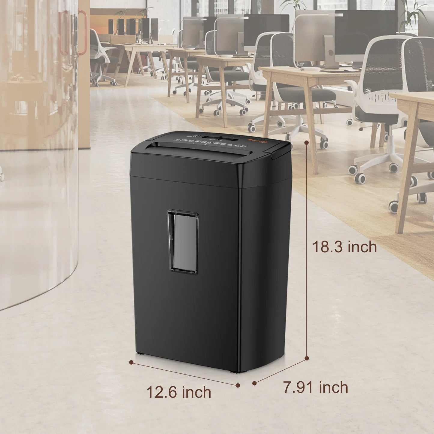Bonsaii 12-Sheet Cross Cut Paper Shredder with 5.5 Gals Wastebasket