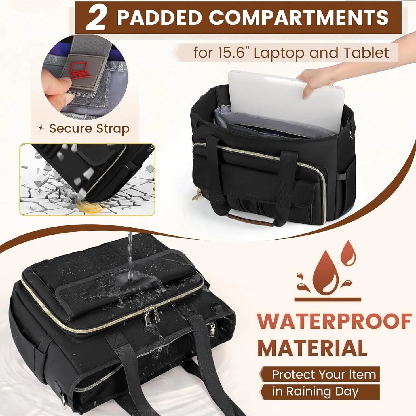 Teacher Tote Bag 15.6 inch Laptop Bag for Women