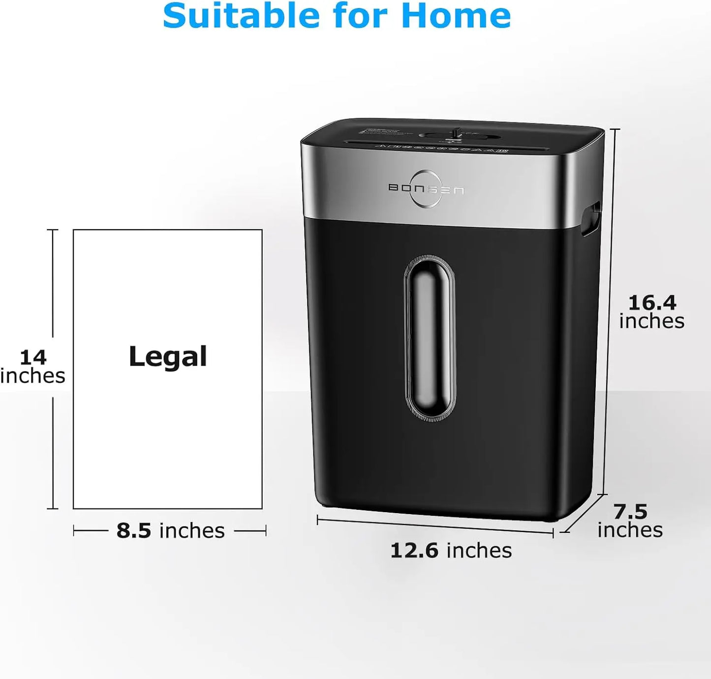 BONSEN 10-Sheet Cross-Cut Home Office Shredder, Jam-Proof& 4 Gal Bin