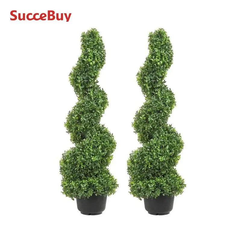 SucceBuy 1/2pcs Spiral Artificial Plant 24/36/48in high