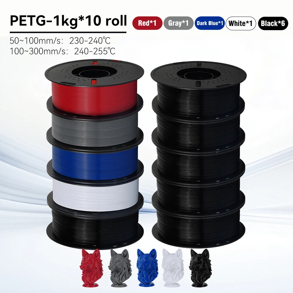 KINGROON 10KG 1.75mm PETG Filament High Quality 3D Printing