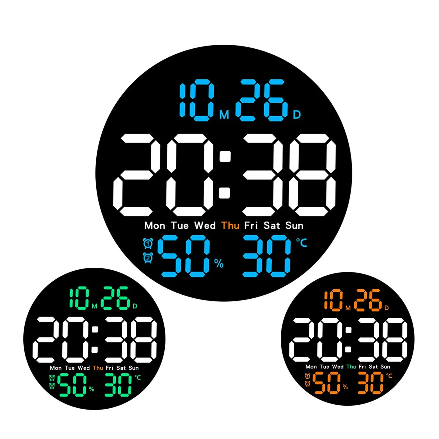 Simple Large LED Digital Wall Clock