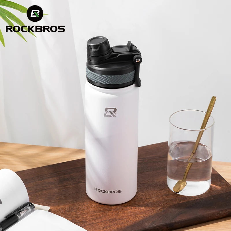 ROCKBROS Thermos Water Bottle 500ml 1000ml Non Slip Stainless Steel