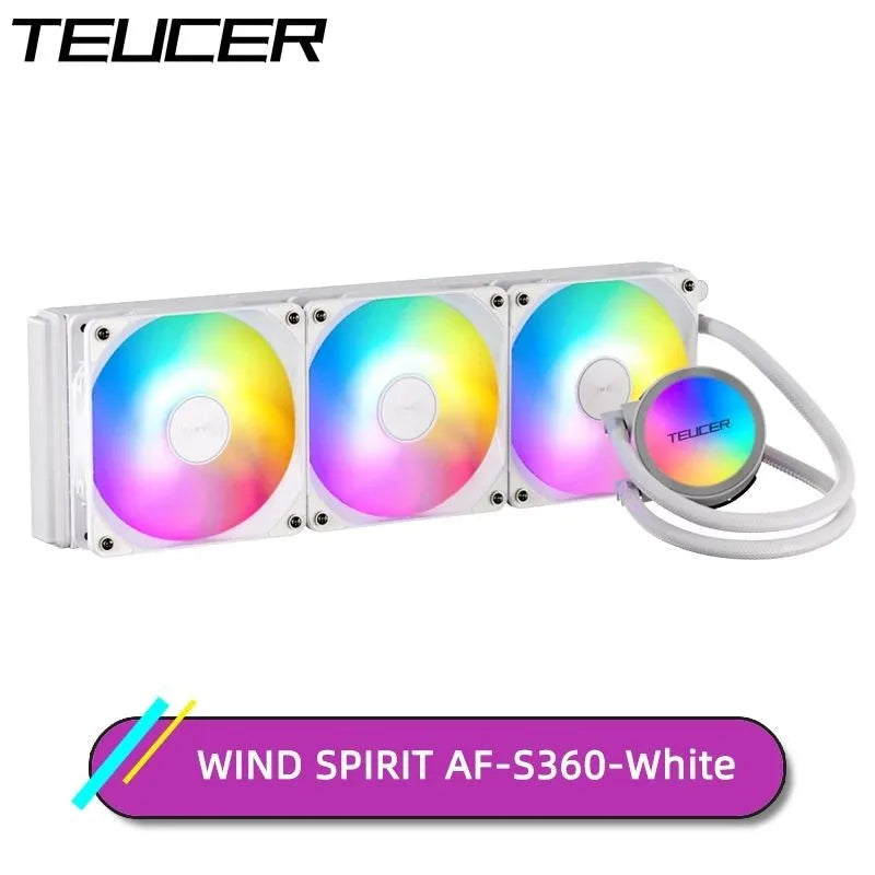 TEUCER NA‑360 PC CPU Liquid Water Cooling Radiator AIO Cooler Compatible with Intel LGA 2011 1700 1200 1155 X99 Motherboard AMD AM4 AM5 Gaming Desktop Computer CPU Heat Sink Cooling Replacement Part