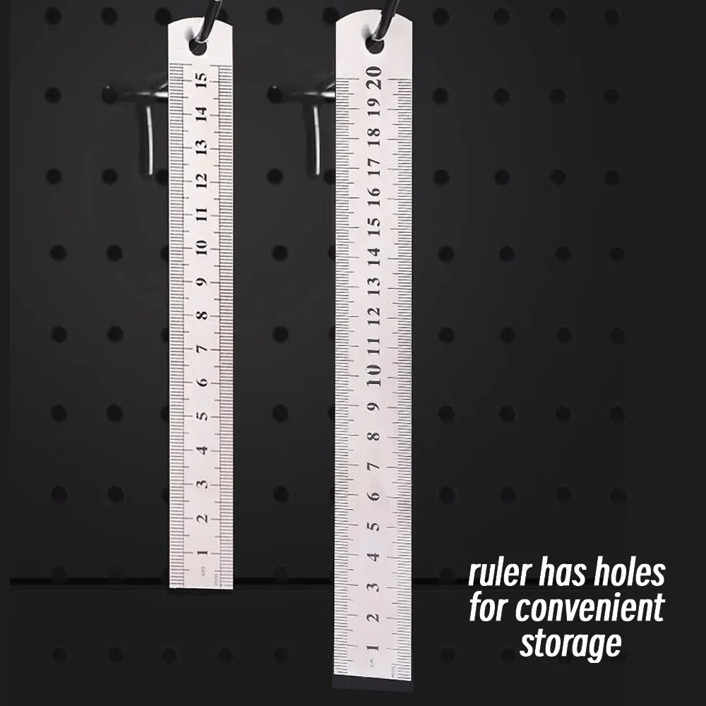 Metal Straight Edge Ruler, Stainless Steel Double-Sided Metric Scale