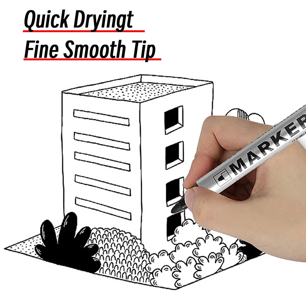 Permanent Paint Marker Pen Waterproof Black Pen