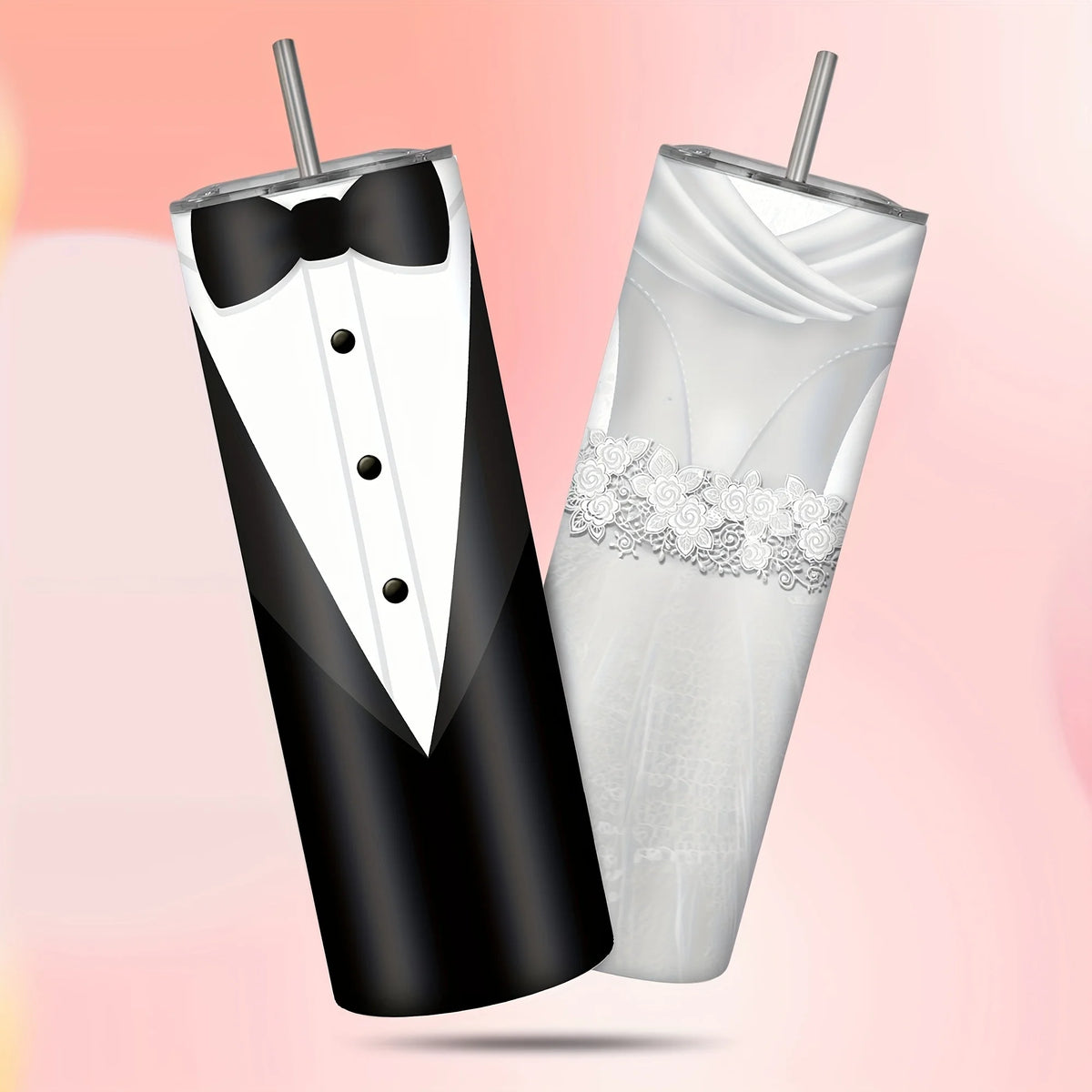 20oz Stainless Steel Water Bottle Set for Couples – Leak-Proof